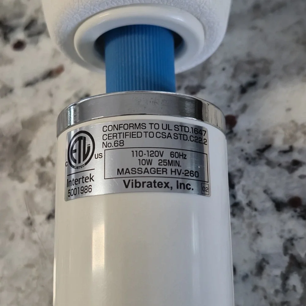 Vibratex Magic Wand Original HV-260 Corded Electric Massager White Blue HV260